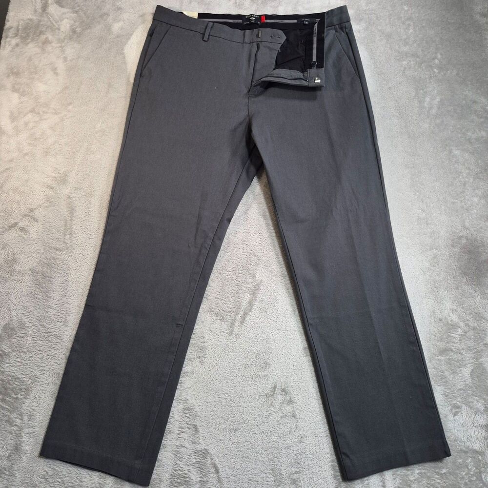 Dockers City Tech Pants Mens 38x30 Gray Slim Fit Chino Smart 360 Tech Stretch